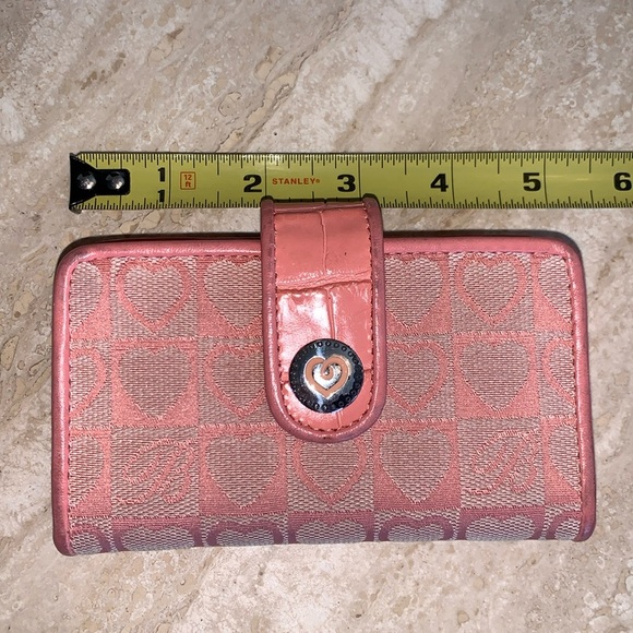 BRIGHTON wallet, pink croc print leather with pink hearts fabric. Adorable! - Picture 11 of 16